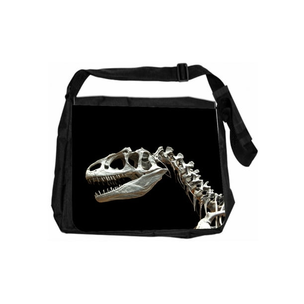 Dinosaur Bone Bones Black Tote Canvas Bag Shopping Satchel Casual Handbag 